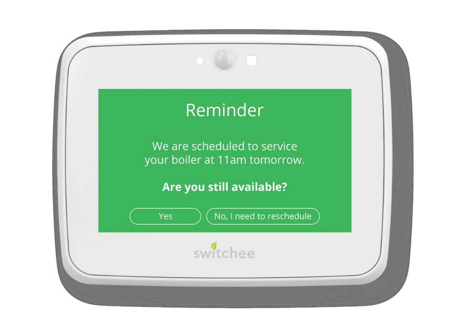 Switchee appointment reminder boiler maintenance