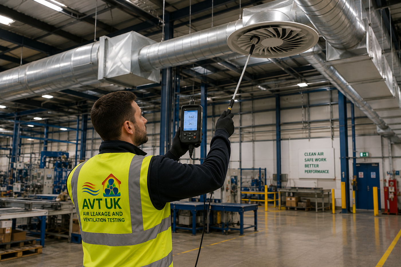 Ventilation testing in the factory